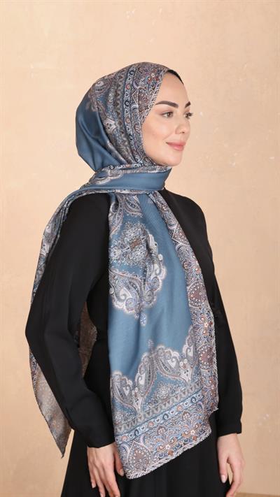 Locella Koza Pamuk Şal Turkuaz
