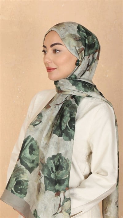 Locella Koza Pamuk Şal Yeşil