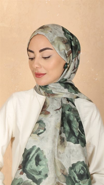 Locella Koza Pamuk Şal Yeşil