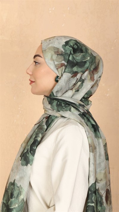 Locella Koza Pamuk Şal Yeşil