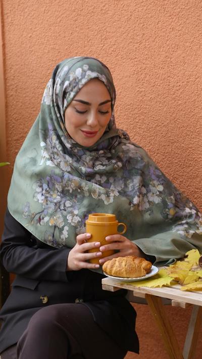Locella Koza Pamuk Şal-Yeşil-5