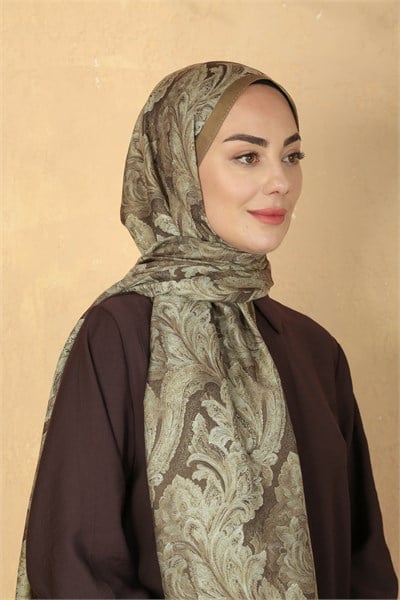 Locella Koza Pamuk Şal Zeytin Yeşili