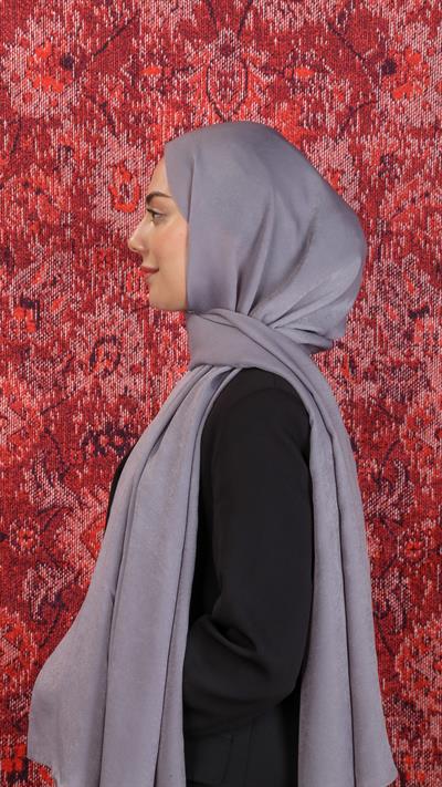 Locella Luna Şal Gümüş Gri-11
