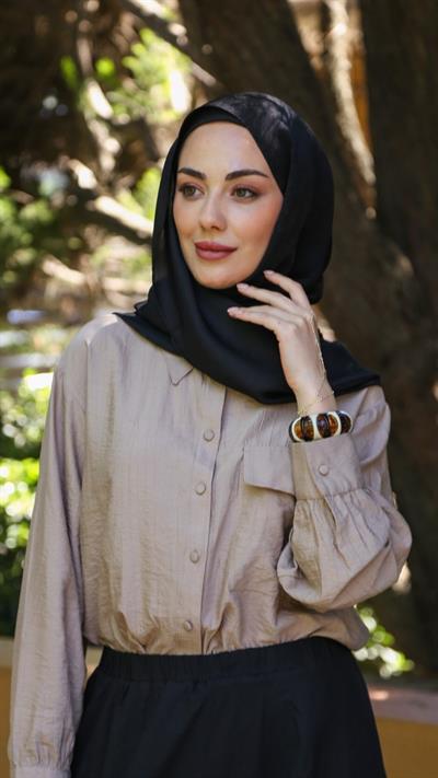 Locella Luna Şal Siyah-4