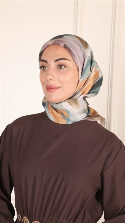 Locella Modal İpek Eşarp Kahve-5