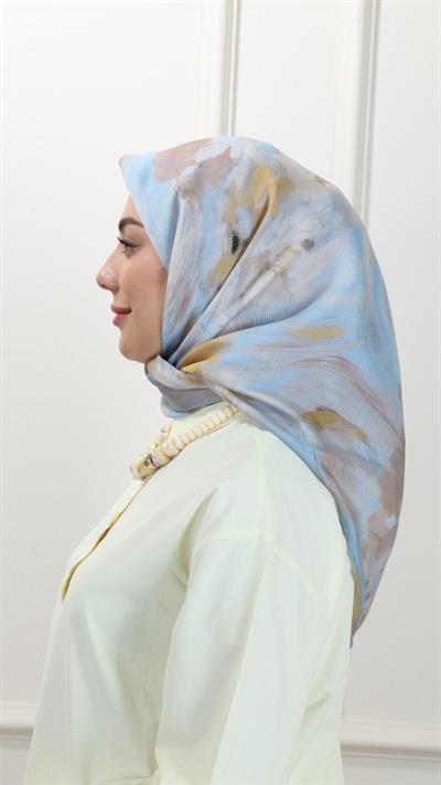 Locella Modal İpek Eşarp Açık Mavi-4