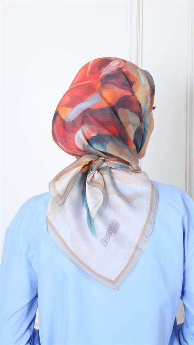 Locella Modal İpek Eşarp Kırmızı-6
