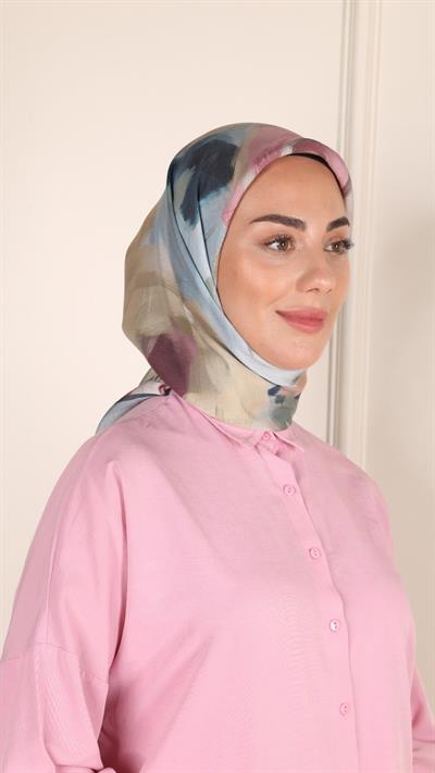 Locella Modal İpek Eşarp Açık Mavi-9