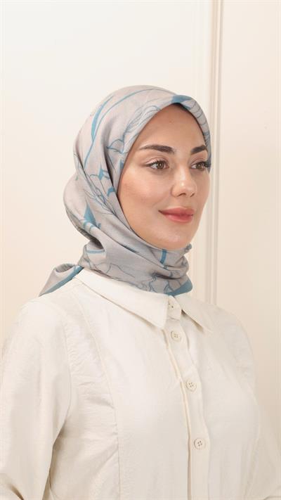 Locella Modal İpek Eşarp Turkuaz-9