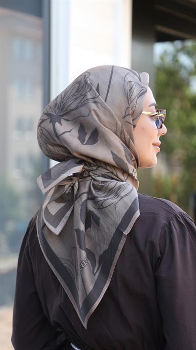 Locella Modal İpek Eşarp Vizon-6