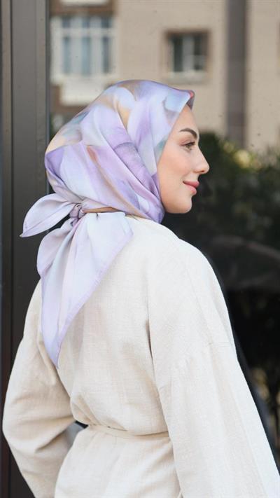 Locella Modal İpek Eşarp Lila-6