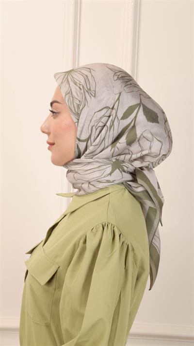 Locella Modal İpek Eşarp Yeşil-5