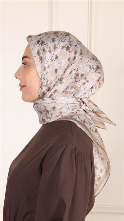 Locella Modal İpek Eşarp Kahve-3