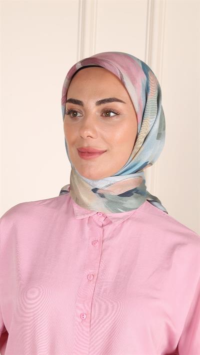 Locella Modal İpek Eşarp Açık Mavi-9