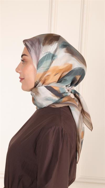 Locella Modal İpek Eşarp Kahve-5