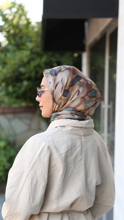 Locella Modal İpek Eşarp Karamel-6