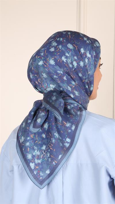 Locella Modal İpek Eşarp Lacivert-9