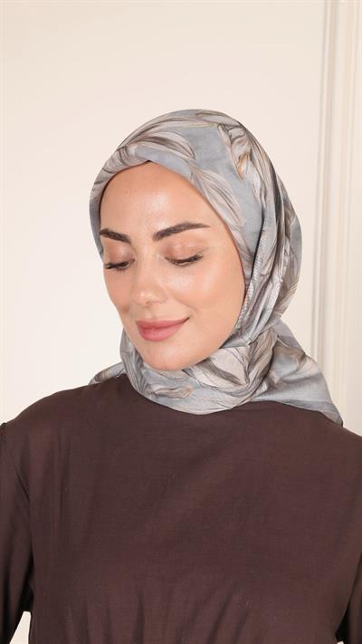 Locella Modal İpek Eşarp Gri-3