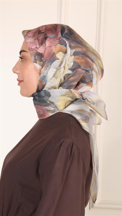 Locella Modal İpek Eşarp Pembe Gri-2