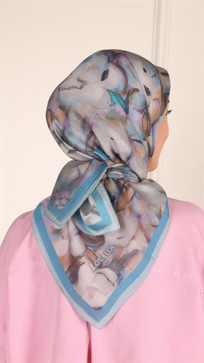 Locella Modal İpek Eşarp Mavi-8