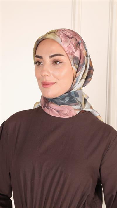 Locella Modal İpek Eşarp Pembe Gri-2