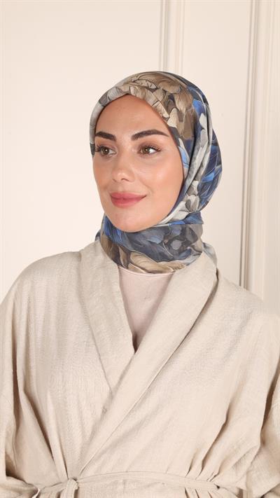 Locella Modal İpek Eşarp Koyu Mavi-9