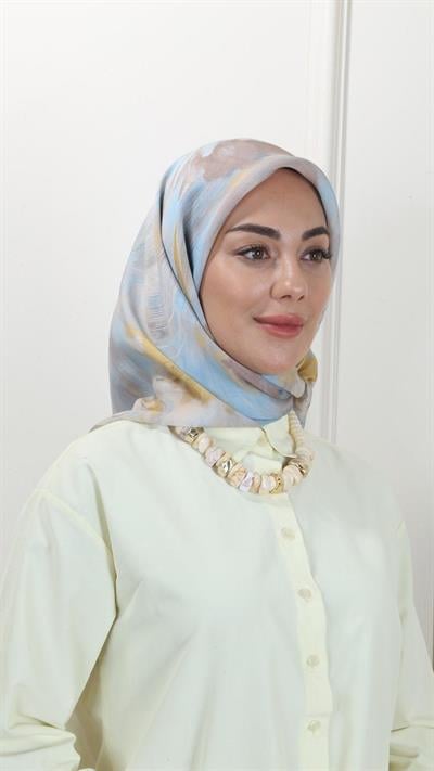 Locella Modal İpek Eşarp Açık Mavi-4