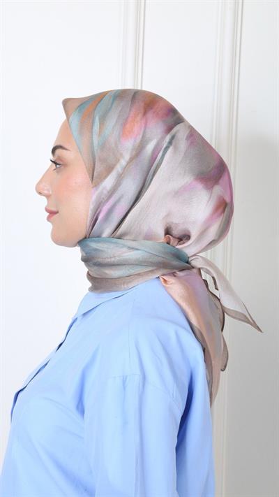 Locella Modal İpek Eşarp Vizon-9