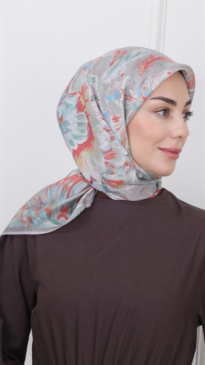 Locella Modal İpek Eşarp Vizon Kırmızı-8