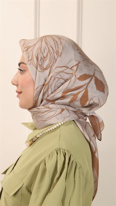 Locella Modal İpek Eşarp Taba-7