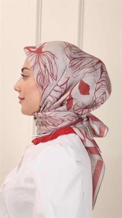Locella Modal İpek Eşarp Vişne-1