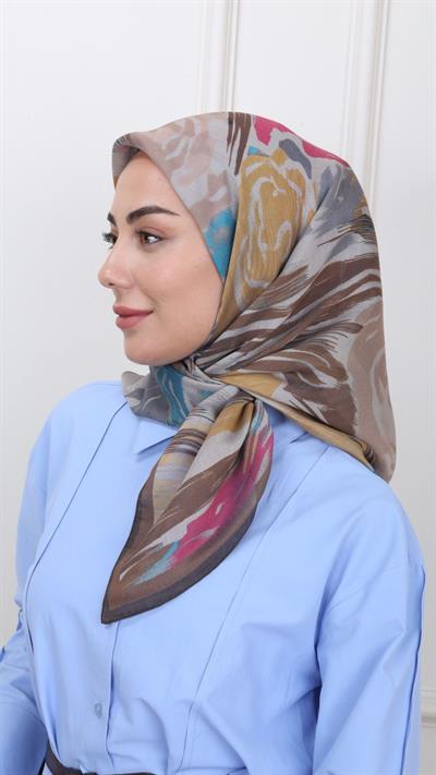 Locella Modal İpek Eşarp Kahve-5