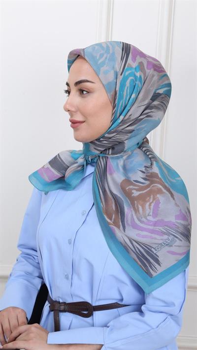 Locella Modal İpek Eşarp Mavi-8