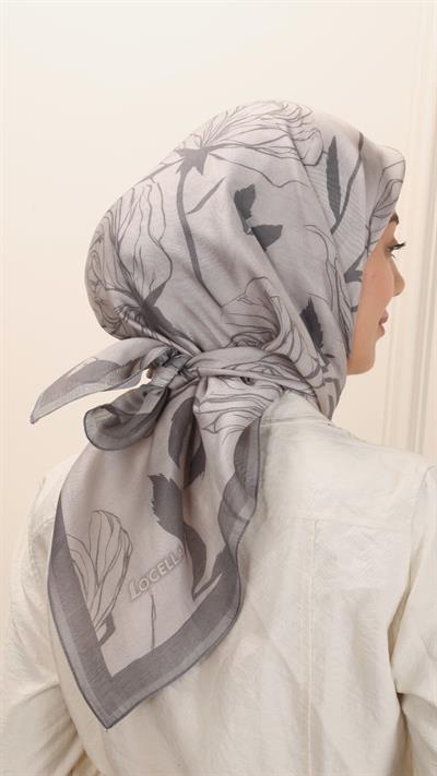 Locella Modal İpek Eşarp Gri-12
