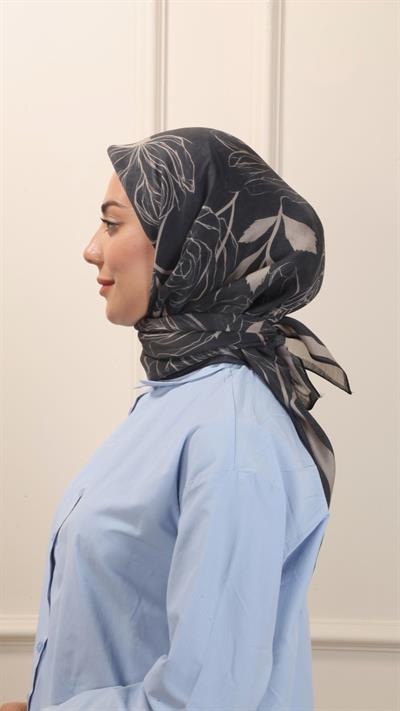 Locella Modal İpek Eşarp Siyah-3