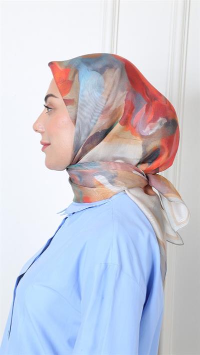 Locella Modal İpek Eşarp Kırmızı-6