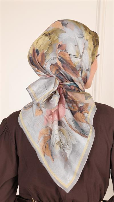 Locella Modal İpek Eşarp Pembe Gri-2