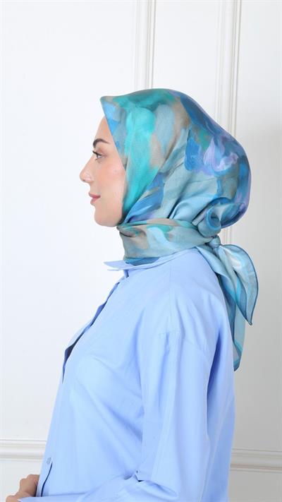Locella Modal İpek Eşarp Mavi-10
