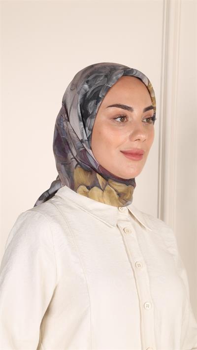 Locella Modal İpek Eşarp Koyu Gri-6