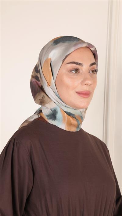 Locella Modal İpek Eşarp Kahve-5