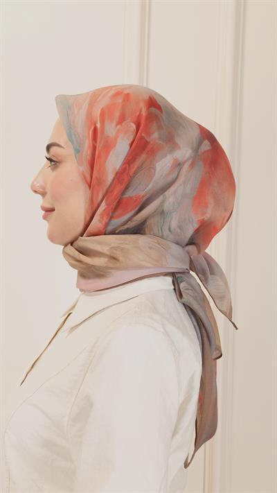 Locella Modal İpek Eşarp Kahve-2