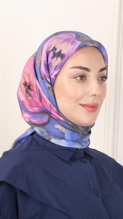 Locella Modal İpek Eşarp Morcivert-13