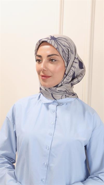 Locella Modal İpek Eşarp Lacivert-8