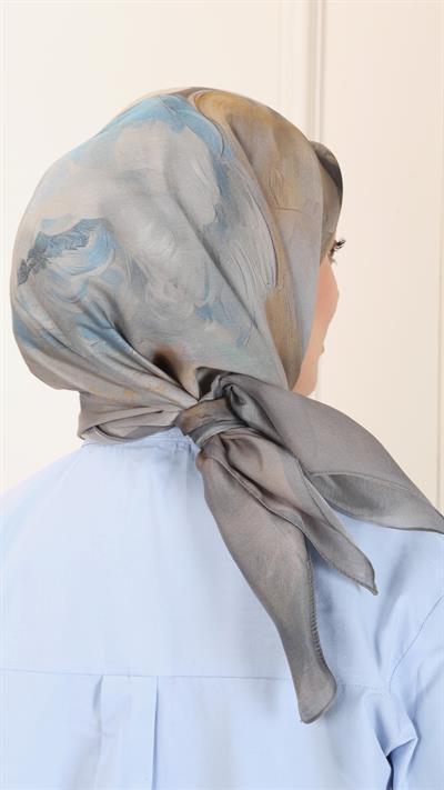 Locella Modal İpek Eşarp Füme-11