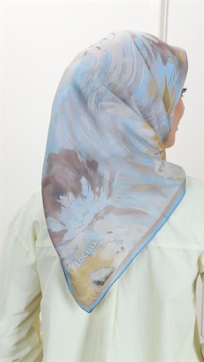 Locella Modal İpek Eşarp Açık Mavi-4