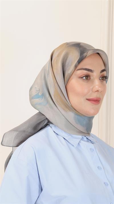 Locella Modal İpek Eşarp Füme-11