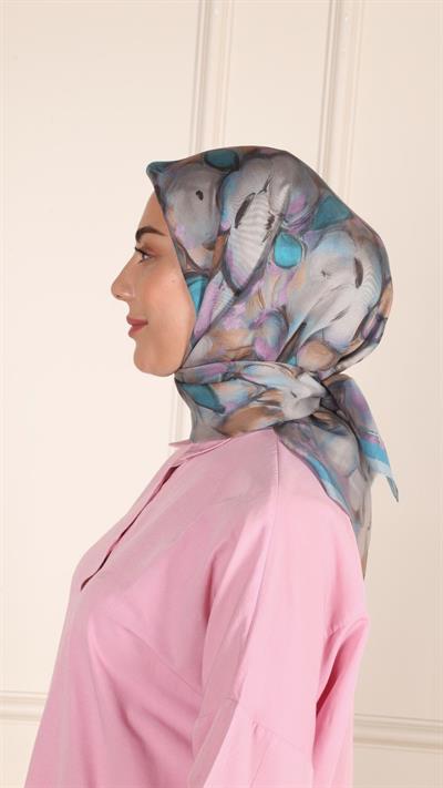 Locella Modal İpek Eşarp Mavi-8