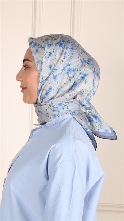 Locella Modal İpek Eşarp Mavi-10
