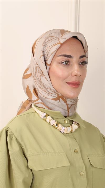 Locella Modal İpek Eşarp Taba-7