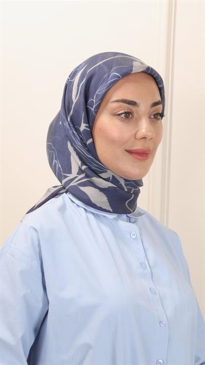 Locella Modal İpek Eşarp Koyu Mavi-2